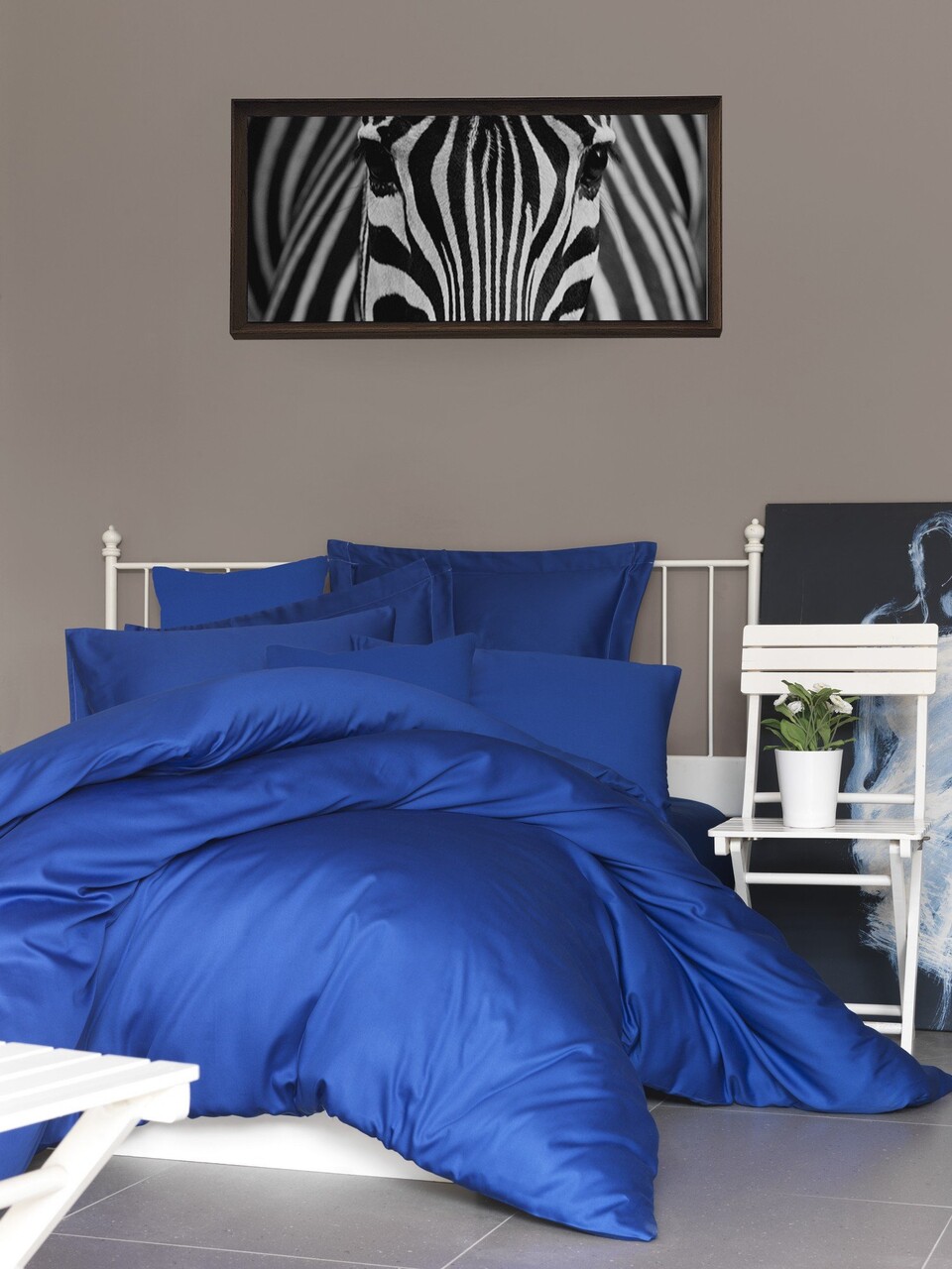 Cearceaf de pat cu elastic Satin Single Small (FR), L'essentiel Maison, De Dark Blue, Albastru inchis - imagine 5